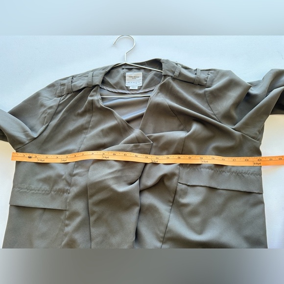 Vero Moda - Light Open Front Over Coat/Jacket - Khaki Green - Size Large - Picture 7 of 9